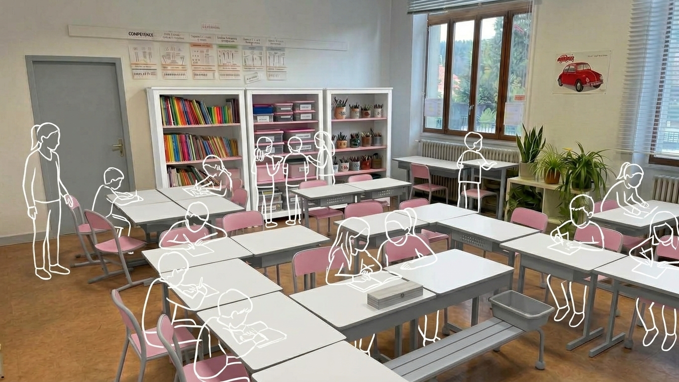 Vue d'ambiance d'une salle de classe existante