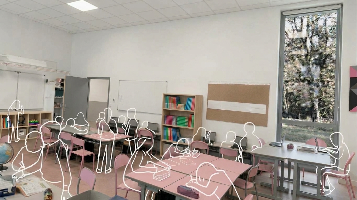 Vue d'ambiance d'un espace d'apprentissage